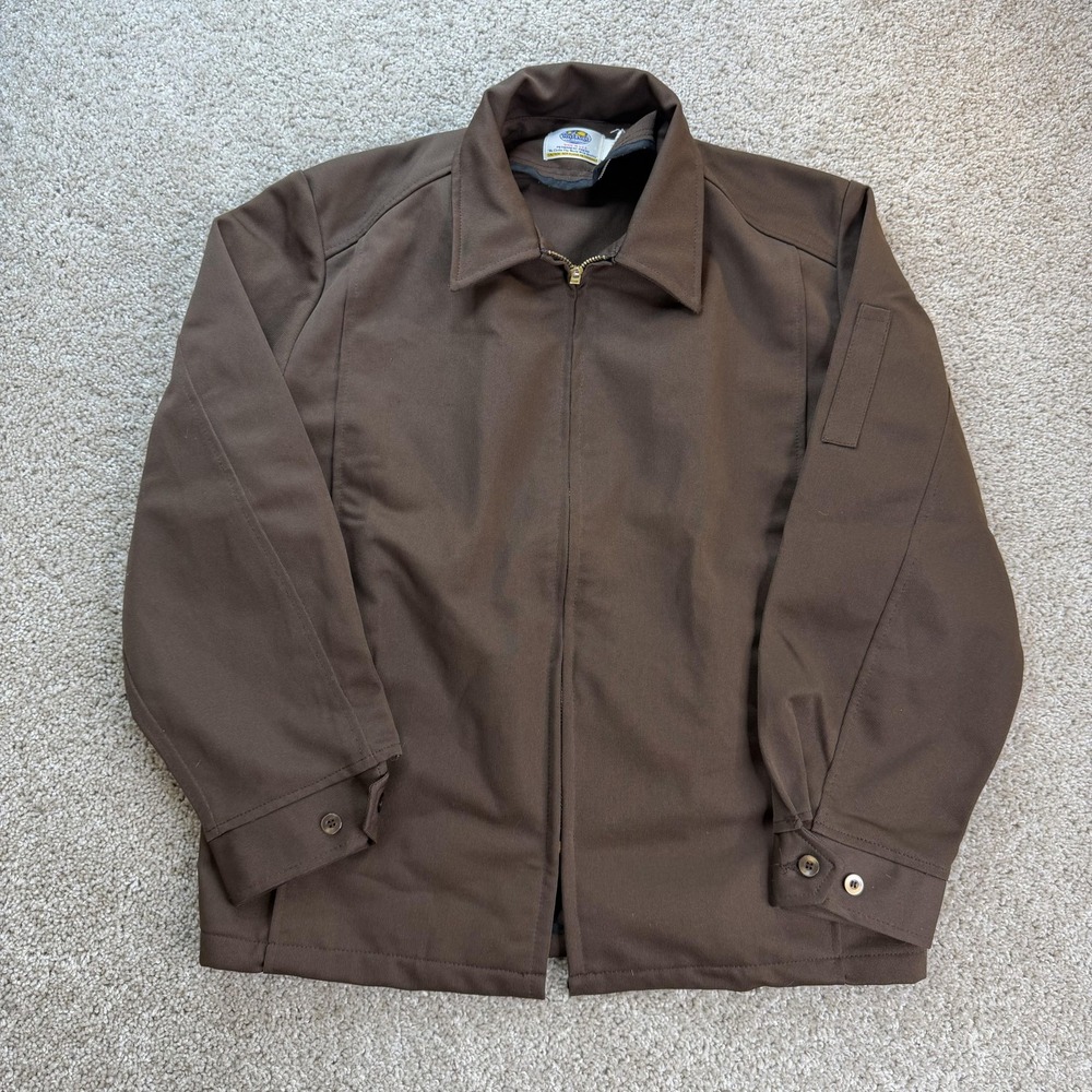 Vintage Riverside Jacket Womens 18 Brown Polyester Couch Zip Workwear USA